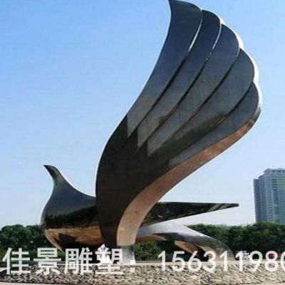 镜面鸽子庭院不锈钢雕塑