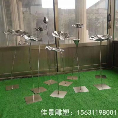 荷花景观标志铜雕
