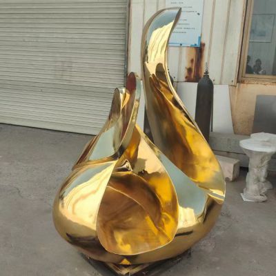 金色标志不锈钢景观雕塑