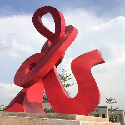 红色标志不锈钢城市雕塑