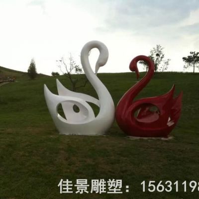 天鹅动物标志不锈钢雕塑