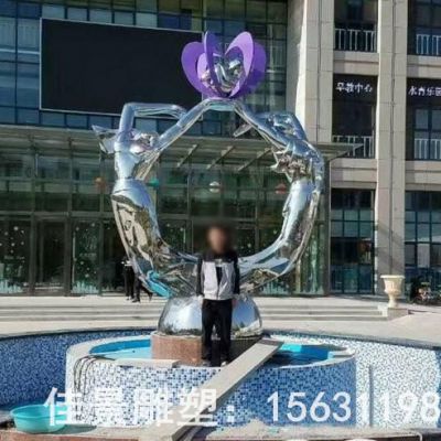 抽象人物不锈钢景区雕塑