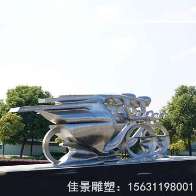不锈钢镜面自行车景区雕塑