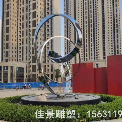 不锈钢户外镜面标志雕塑