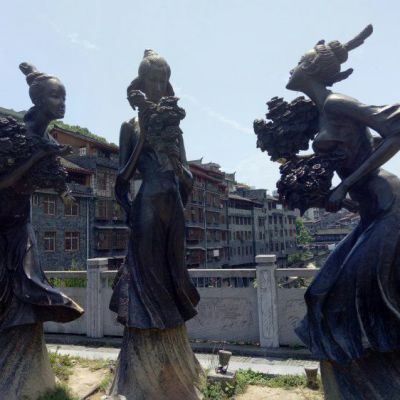 古典美女公园人物铜雕