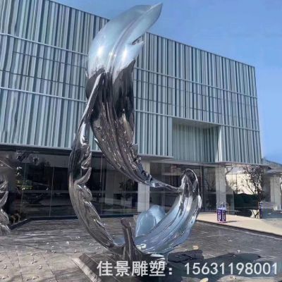 不锈钢镜面羽毛公园雕塑