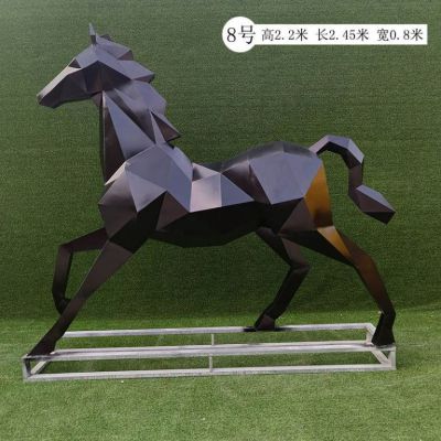 不锈钢抽象马动物雕塑