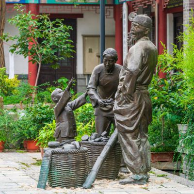 古代人物景观广场铜雕