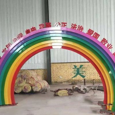 不锈钢彩虹景观标志雕塑