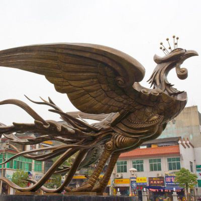 抽象凤凰动物标志铜雕