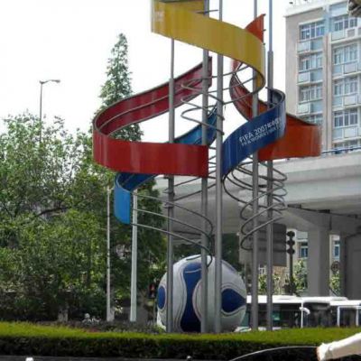 不锈钢彩带广场景观雕塑