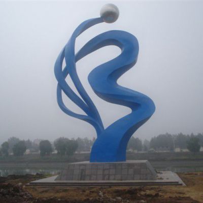 不锈钢彩带城市景观雕塑