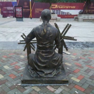 纺织人物园林景观铜雕
