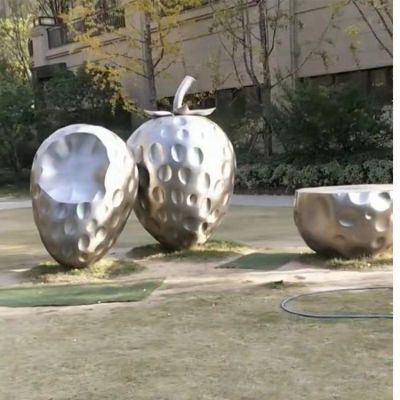 草莓景观抽象不锈钢雕塑