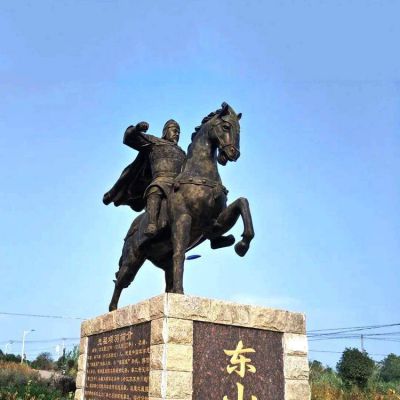 骑马人物景观标志铜雕