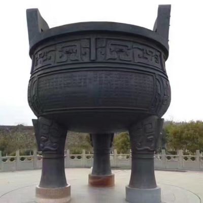 大型圆鼎景观标志铜雕