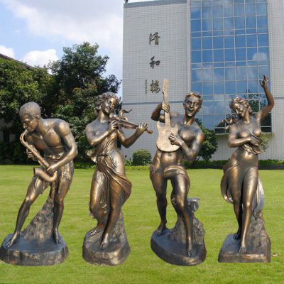 吹萨克斯校园人物铜雕