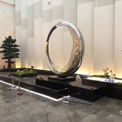 异形圆环镜面不锈钢雕塑