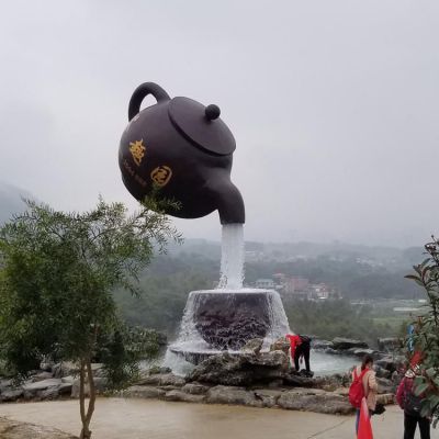 茶文化茶壶景区景观铜雕