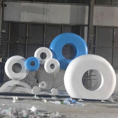 不锈钢城市异形圆环雕塑