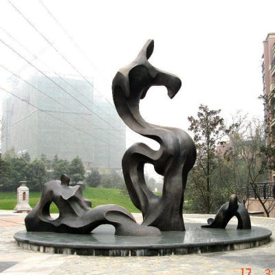 抽象人物城市标志铜雕