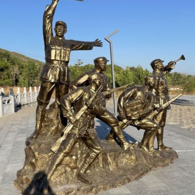 八路军人物景观城市铜雕