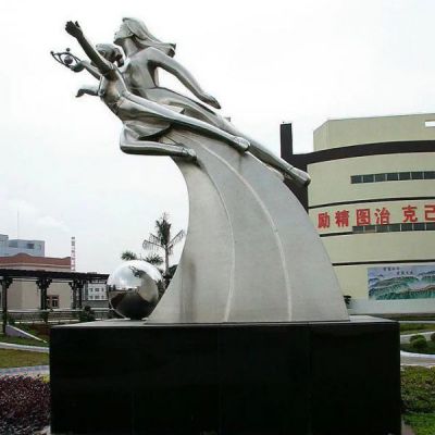 不锈钢希望人物景观雕塑