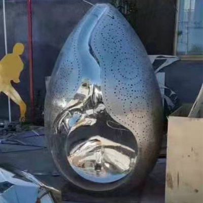 不锈钢镜面水滴广场雕塑