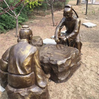 下象棋古代人物铜雕