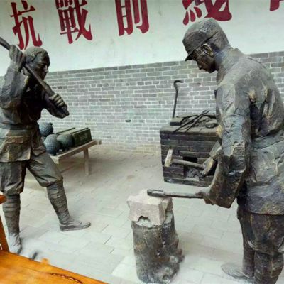 打铁民俗人物景观铜雕