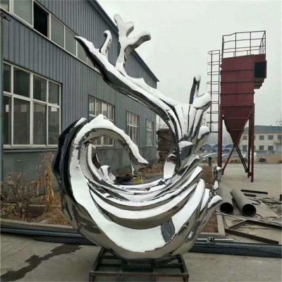 不锈钢海浪户外标志雕塑
