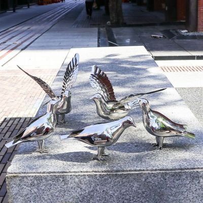 镜面抽象鸽不锈钢雕塑