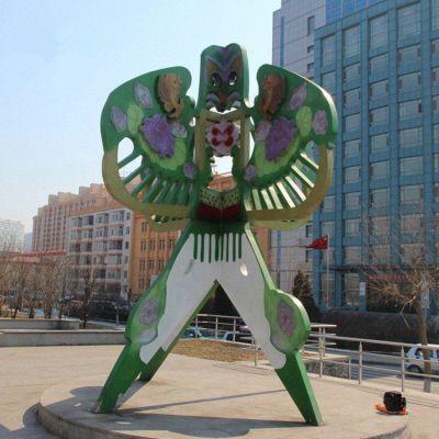 不锈钢风筝彩绘标志雕塑