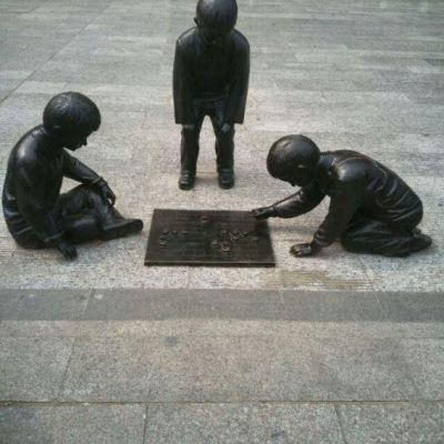下象棋户外景观铜雕