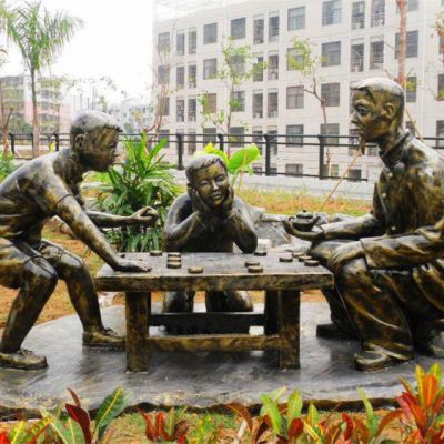下象棋校园景观铜雕