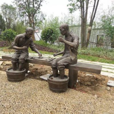 下象棋广场景观铜雕