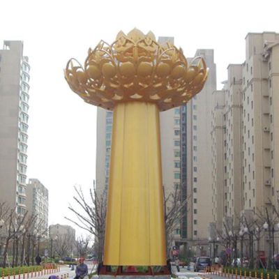 金色标志景观抽象铜雕