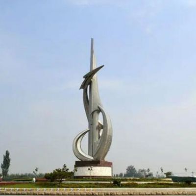 不锈钢企业标志镜面雕塑