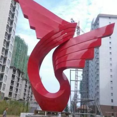 不锈钢彩带景观雕塑