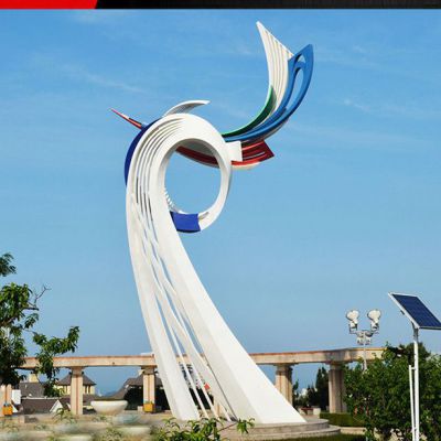 不锈钢海浪标志景观雕塑