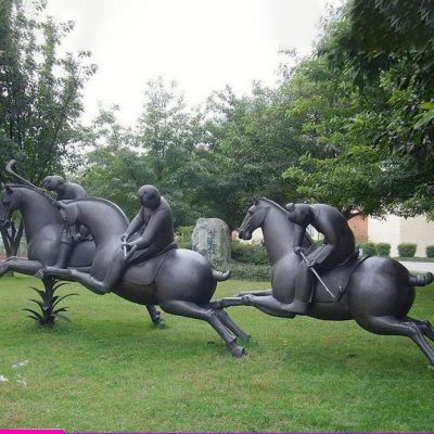 抽象人物骑马公园景观铜雕