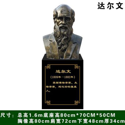 达尔文胸像科学家人物铜雕