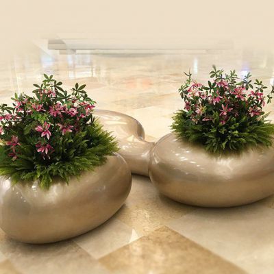 城市不锈钢花盆景观雕塑