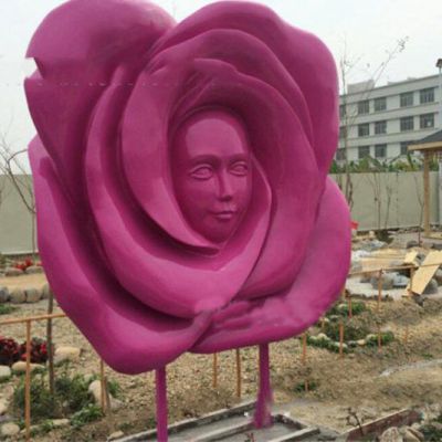 不锈钢花朵植物文化景观雕塑