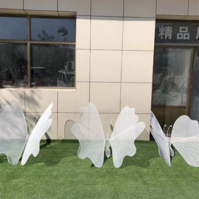 不锈钢白色蝴蝶文化景观雕塑
