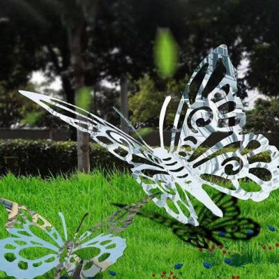 不锈钢园林蝴蝶动物景观雕塑