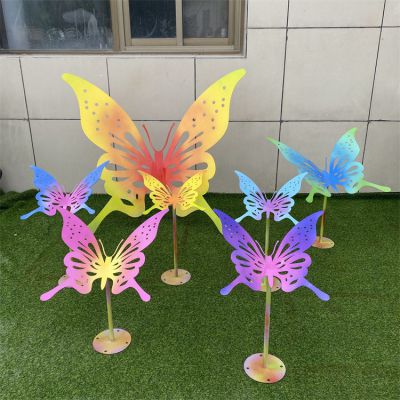 不锈钢镂空蝴蝶动物景观雕塑