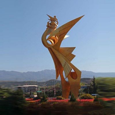 大型抽象凤凰雕塑