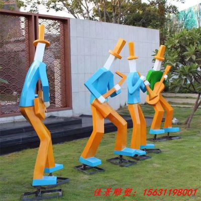  音乐主题不锈钢人像雕塑