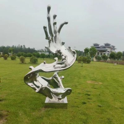 创意不锈钢浪花雕塑